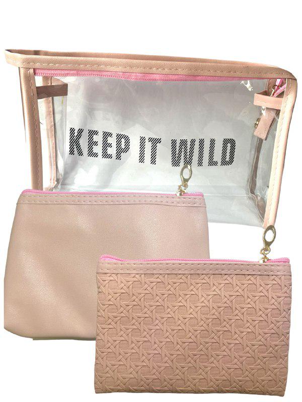 Набор женских косметичек KEEP IT WILD АРТ 107-3 23x15/18x12,5/15,5x11,5 см 3 шт. Розовый (24423136)