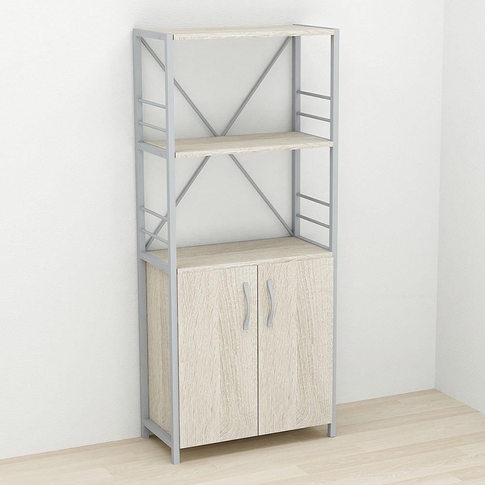 Этажерка Ferrum-decor 3/60 Коннект с тумбой 144x60x28 см Серый/Сонома (FRD-104459)
