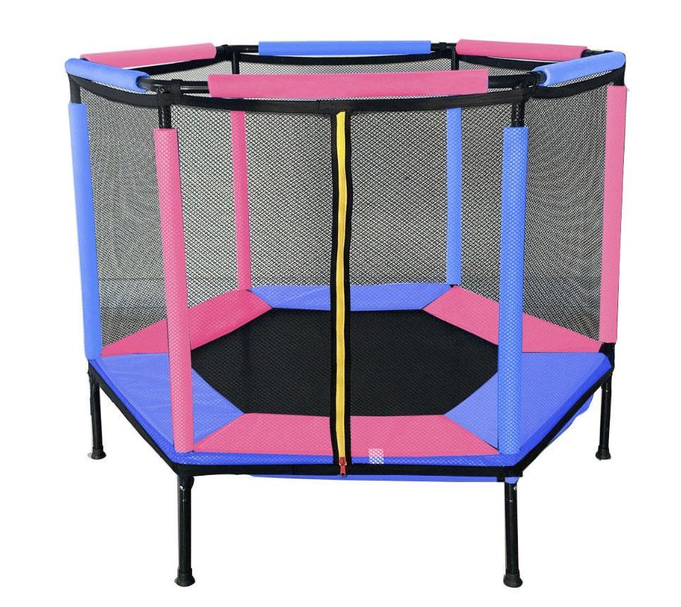 Батут-манеж Just Fun с защитной сеткой 140 см Blue/Pink (2469667011)