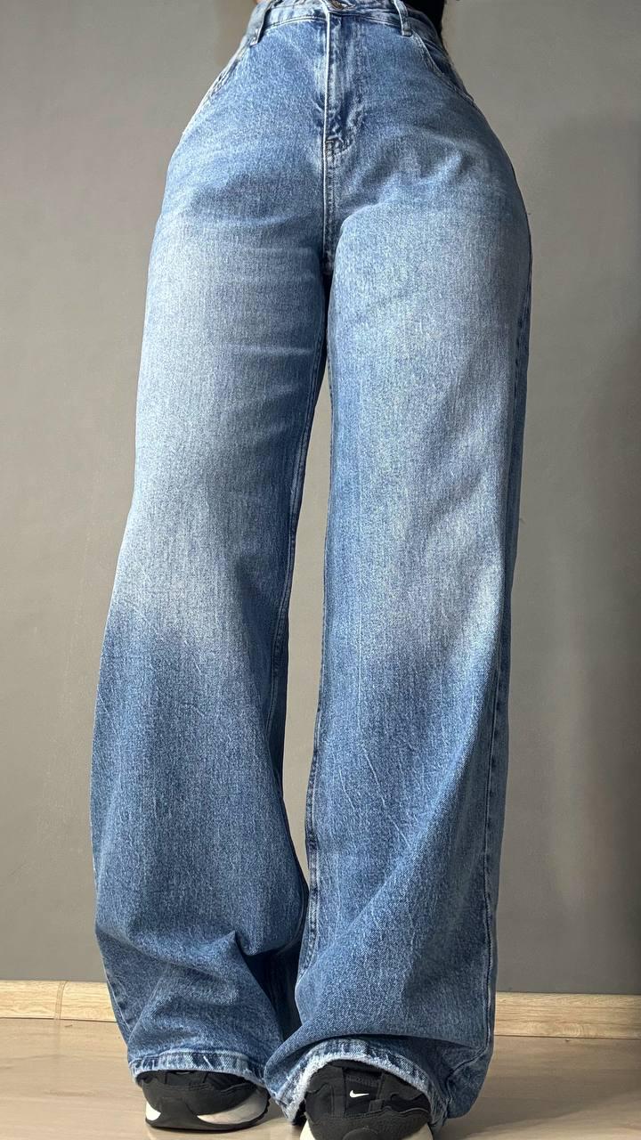 Джинсы женские Mikaletta 13479 BTL Wide Leg Palazzo широкие Синий