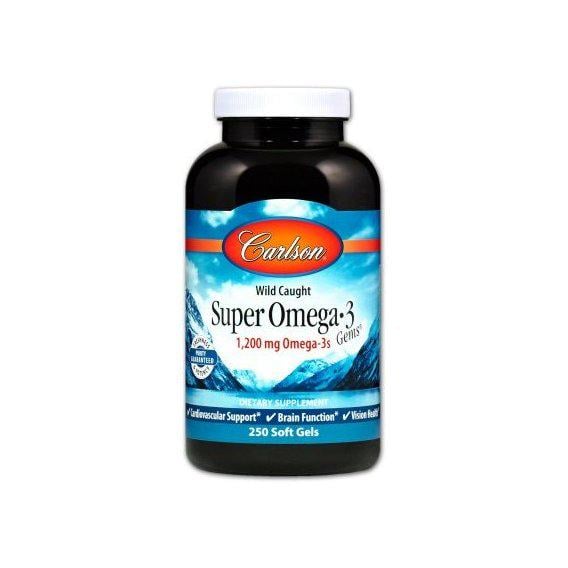 Омега 3 Carlson Labs Super Omega-3 Gems 1200 мг 250 Soft Gels