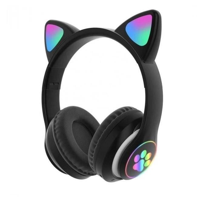 Наушники беспроводные детские CAT STN-28 Bluetooth с кошачьими ушками и подсветкой (17945593)
