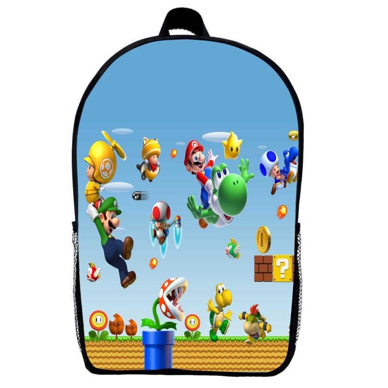 Школьный рюкзак детский с принтом Марио Mario 05 29х21х9 см 5 л Черный (2216186551)