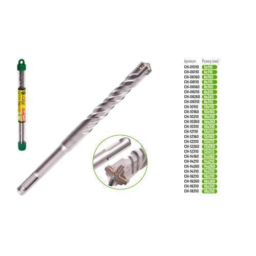 Бур для бетона Alloid SDS-plus S4 QUADRO 14x310 мм (2354506022) - фото 3 Бур для бетона Alloid SDS-plus S4 QUADRO 14x310 мм (2354506022) - фото 3