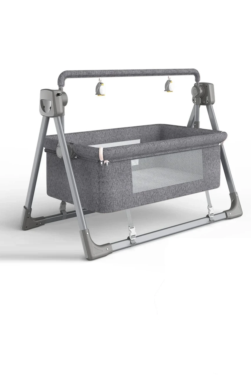 Кроватка электрическая для новорожденных Folem Luna с матрасом/пультом/автоматическая Серый Кроватка электрическая для новорожденных Folem Luna с матрасом/пультом/автоматическая Серый