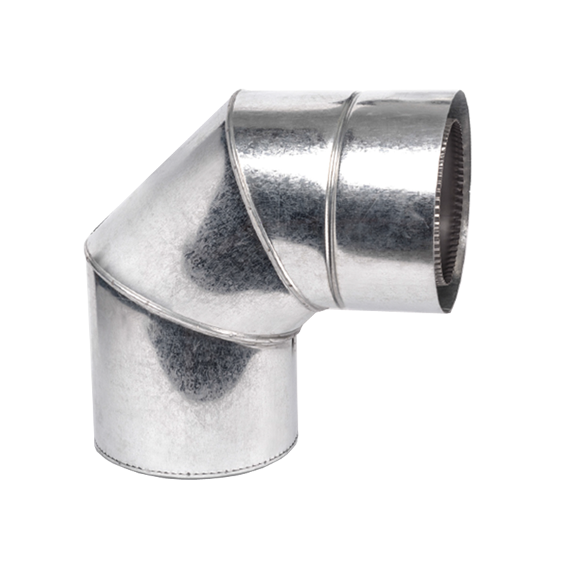 Колено-сэндвич 90° Stalar ø150/220 мм 1 мм нерж/оц AISI 201 матовый (30925)