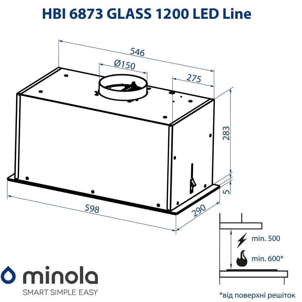 Вытяжка полновстраиваемая Minola HBI 6873 BL GLASS 1200 LED Line 1200 - фото 10 Вытяжка полновстраиваемая Minola HBI 6873 BL GLASS 1200 LED Line 1200 - фото 10