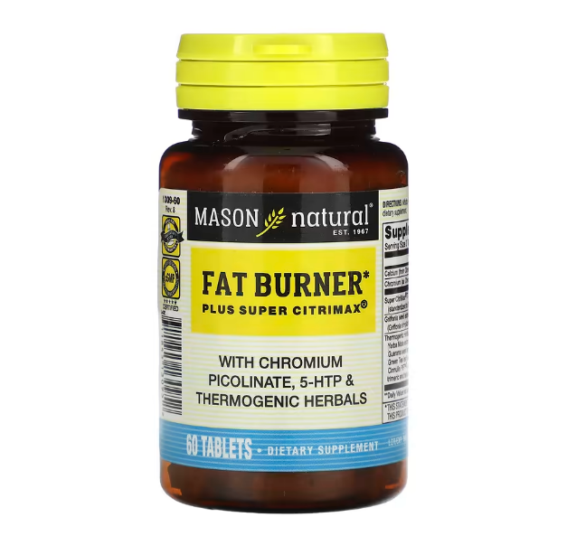 Жироспалювач Mason Natural Fat Burner Plus Super Citrimax 60 таблеток