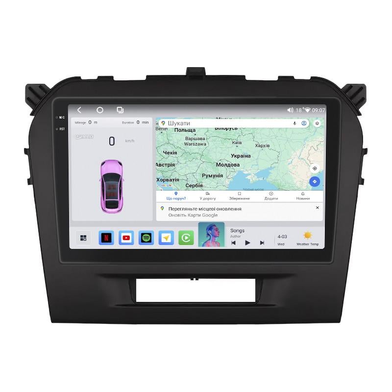 Автомагнитола штатная Lesko для Suzuki Vitara II 2014-2019 4/64 QLED CarPlay 4G Wi-Fi GPS Prime 9" (22391694)