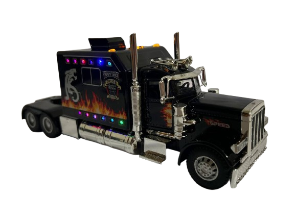 Игрушечный тягач Peterbilt 389 1:24 инерция/свет/звук Черный (1107)