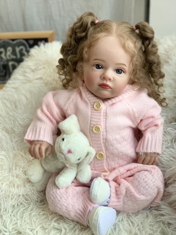 Кукла силиконовая коллекционная Reborn девочка Саманта с волосами 60 см