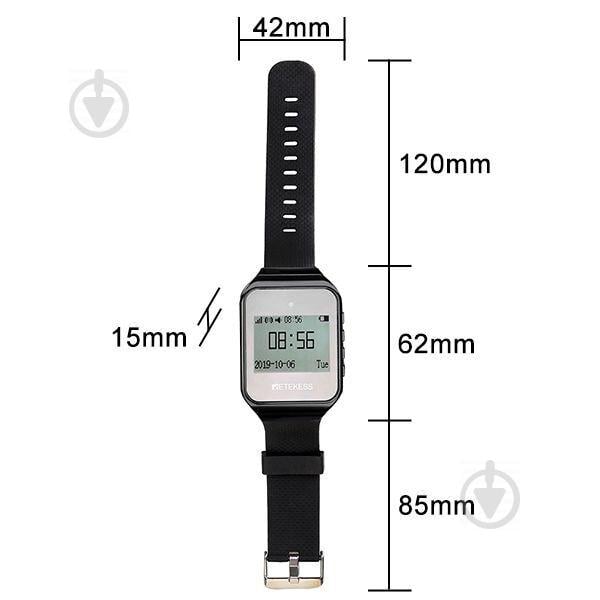 Годинник пейджер для офіціантів з російським меню Retekess TD108 Чорний (100532) - фото 5