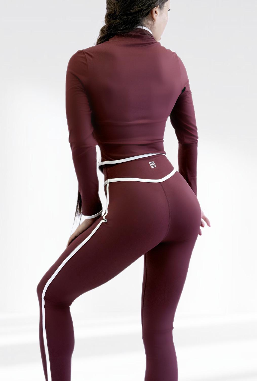 Костюм для фітнесу жіночий LILAFIT лосини пуш ап/топ/кофта S Коричневий (LFS000160) - фото 2