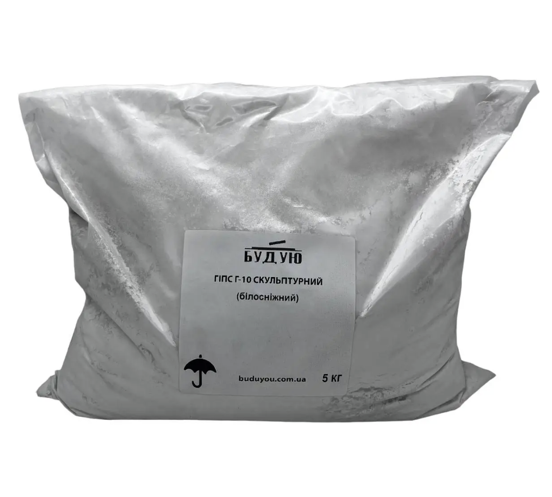 Гипс скульптурный модифицированный Г-10 пакет 5 кг. Белый (29600489)