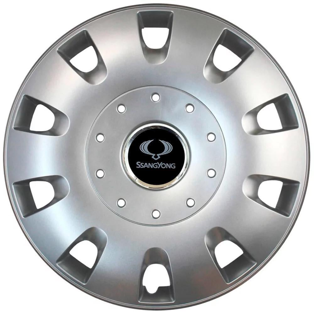 Колпаки SJS с логотипом SsangYong 401 R16 4 шт. Серебряный (31010547)