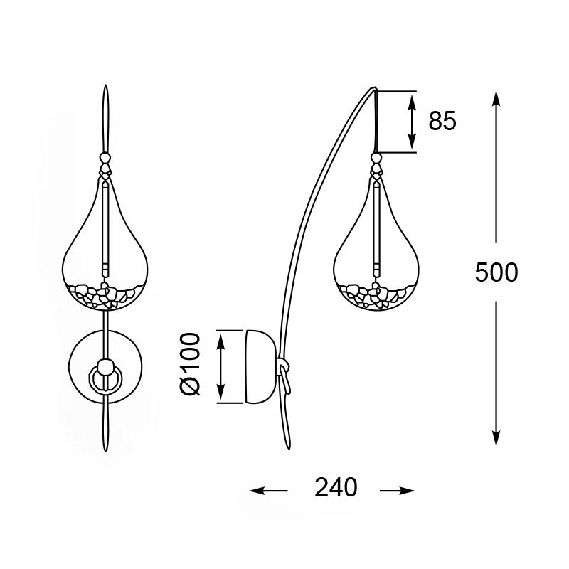 Бра Zuma Line Perle W0226-01A-F4RK - фото 3