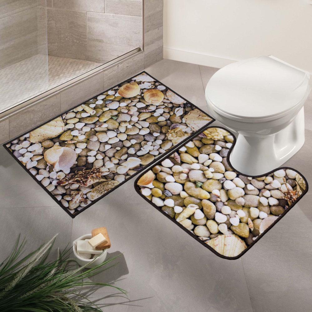 Набор для ванной комнаты Rosetta Галька 57x60/50x80 см - фото 2 Набор для ванной комнаты Rosetta Галька 57x60/50x80 см - фото 2