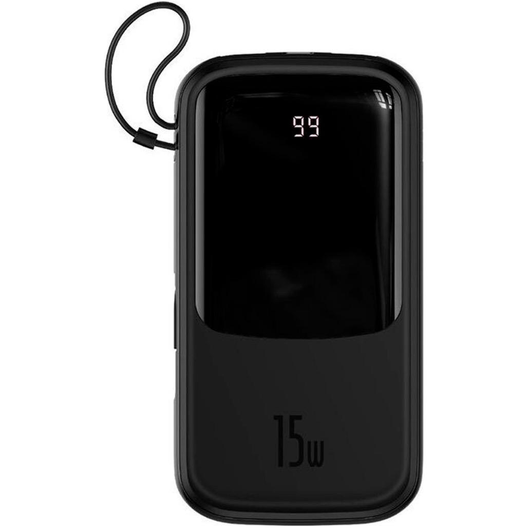 Зовнішній акумулятор Baseus Qpow Digital Display Quick Charging 15W 20000 mAh Black (PPQD-F01)