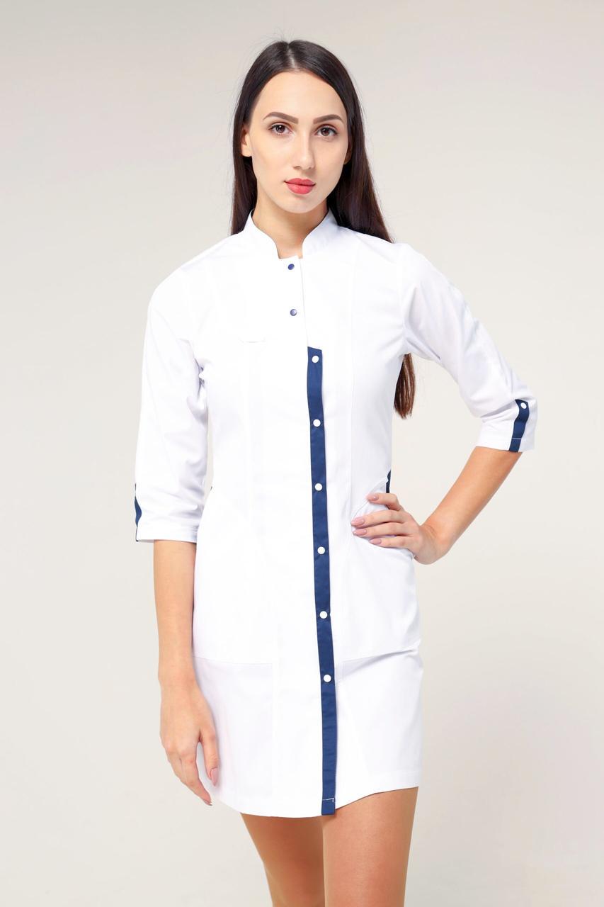 Халат TopLine Вірджинія рукD434 р. 62 Білий/Темно-синій (11934-01-10-(62) - фото 5