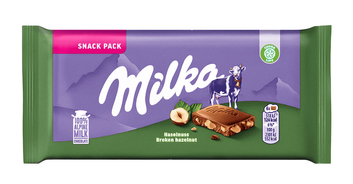 Шоколад Milka Broken Hazelnut Milk Chocolate Bar 45 г (2857143680)