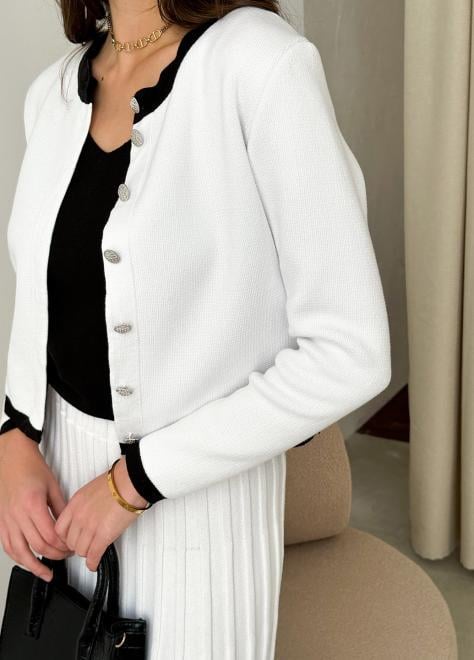 Жакет в'язаний жіночій Gabriel S Білий (38599) - фото 4 Жакет в'язаний жіночій Gabriel S Білий (38599) - фото 4
