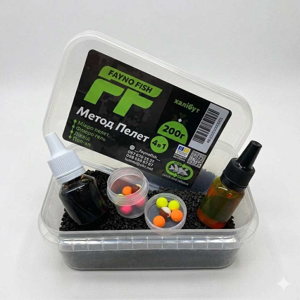 Методный пеллетс метод микс Foodie Fish халибут 4в1 200 г (2551559019)