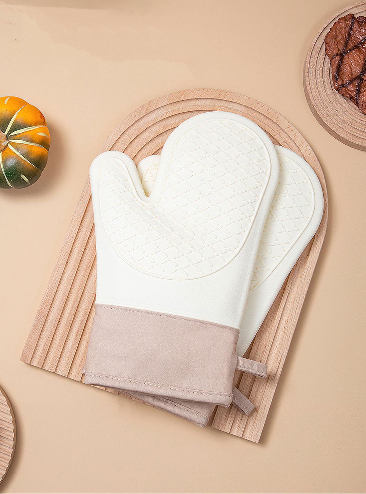 Прихватка-рукавичка OnePro 8808 для кухні силіконова/термостійка 2 шт. Бежевий (66094)