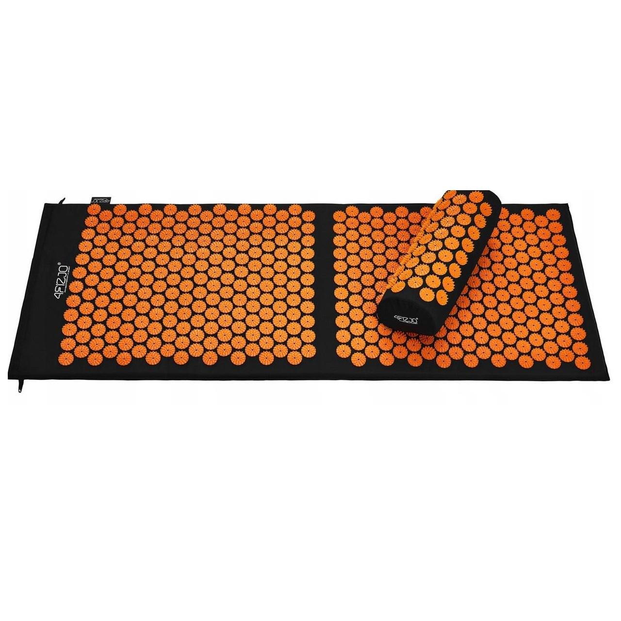 Коврик акупунктурный с валиком 4fizjo Classic Mat XL Black/Orange (P-5907222931776)
