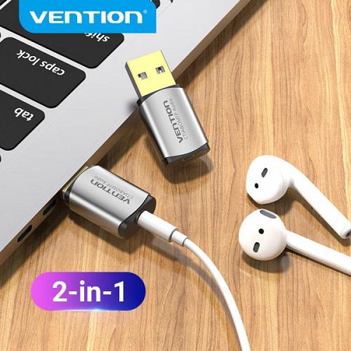 Звуковая плата USB Vention CDLH0 Audio USB 1х3,5 мм jack 4pin Metal (OMTP-CTIA) - фото 7