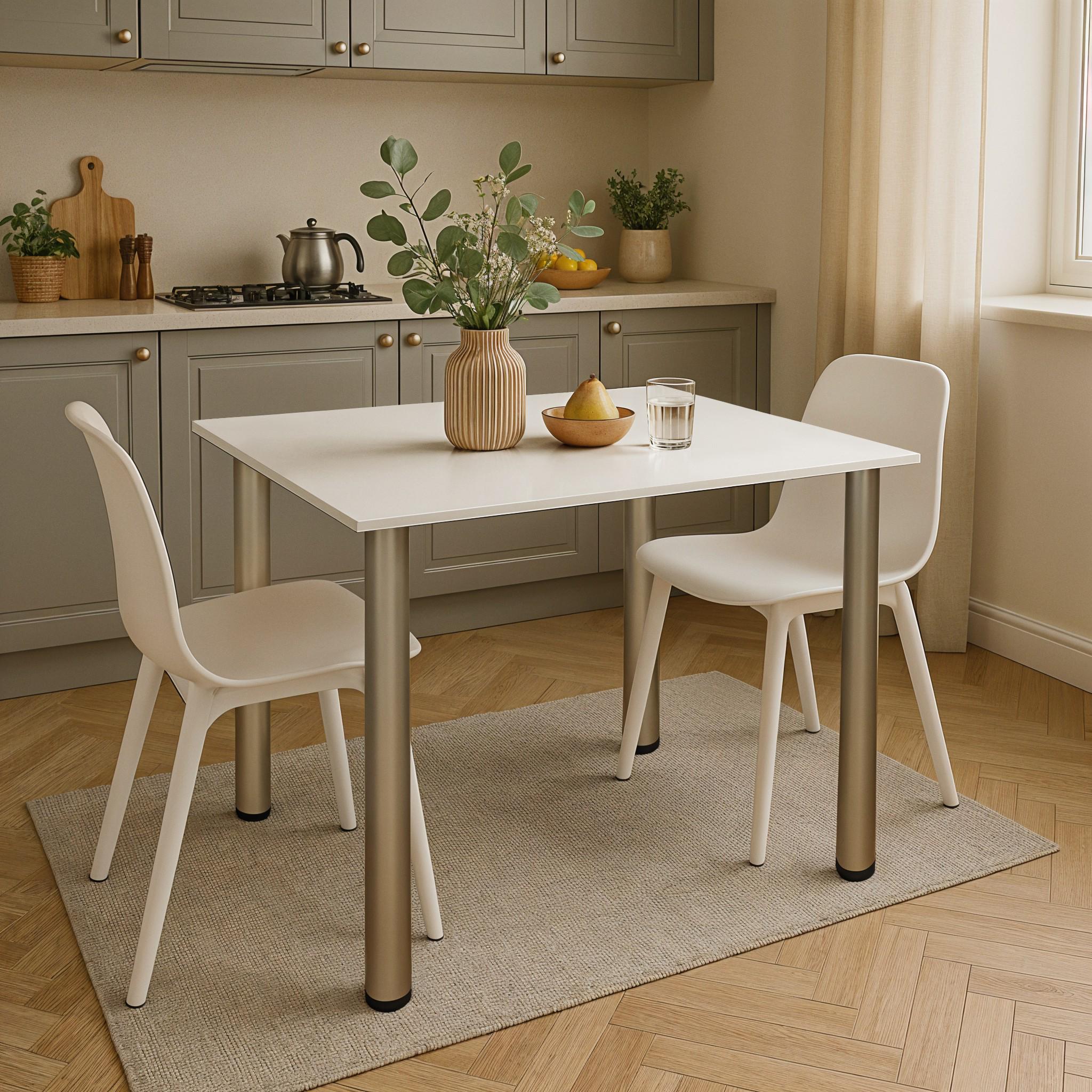 Обеденный стол Optima 1020х690х750 мм Белый/Сатин - фото 1