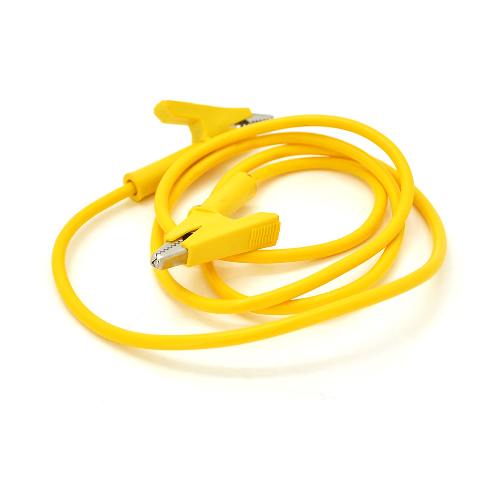 З'єднувальні дроти із затискачами АКБ крокодили мідний провід 1,0 мм2 59 мм 1 м Жовтий (YUT_V7057)