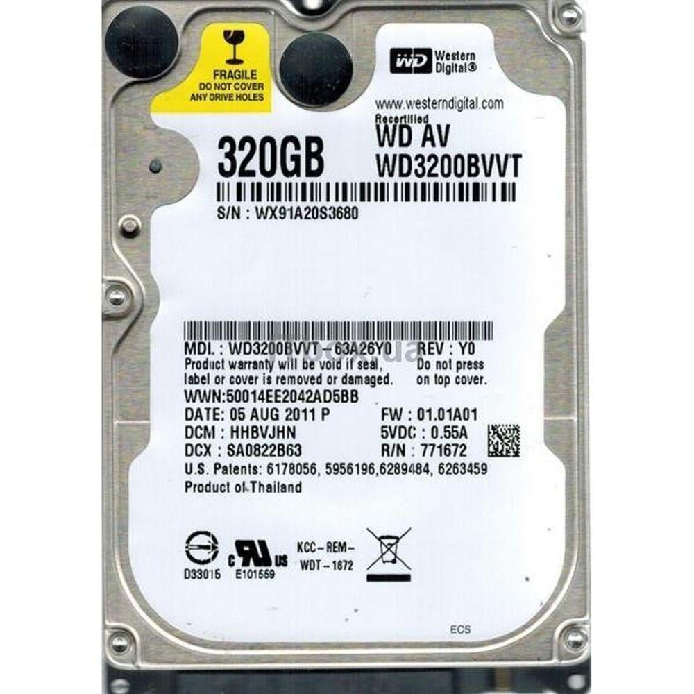 Жесткий диск Western Digital AV SATA2 8 Mb 5400 rpm 2,5" 320 GB (WD3200BVVT)