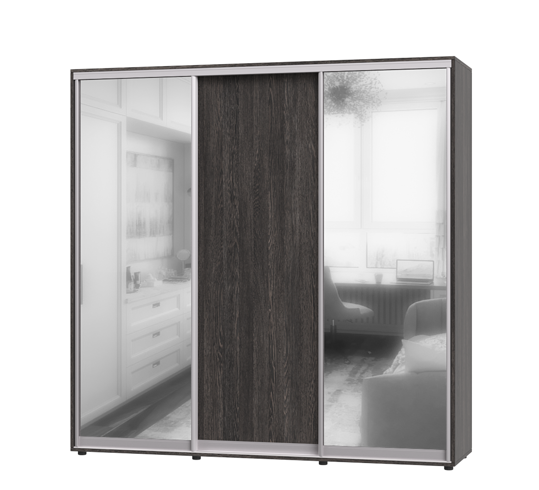 Шкаф-купе трехдверный Эверест ШК-05 220х60х220 см Венге Аруша (07439)