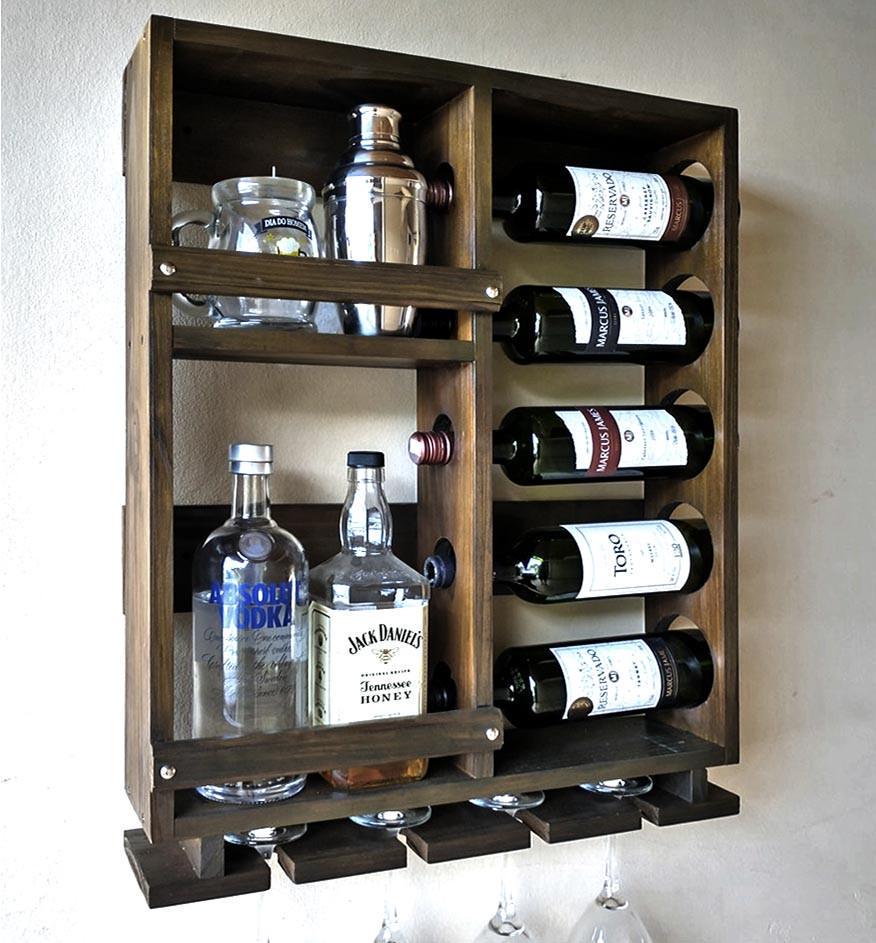 Полка для вина настенная из дерева Тоекоро Капучино (ПНК-014109)