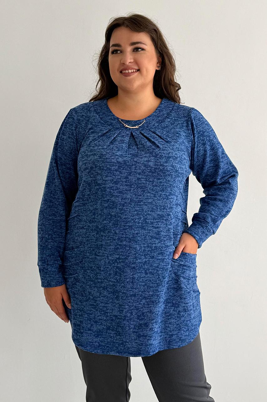 Туніка жіноча PANNI Олена трикотаж на осінь весну р. 64-66 Електрик (Р2508252250)