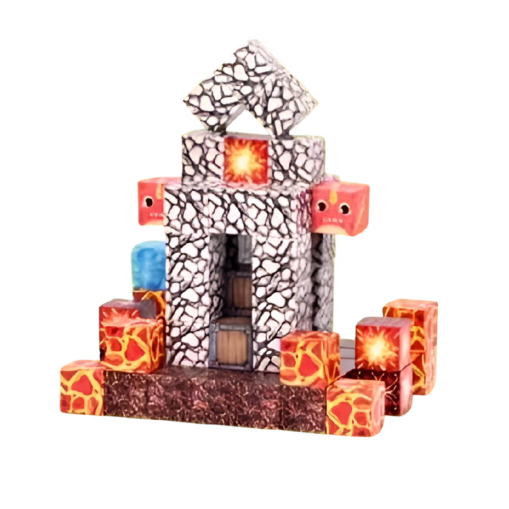 Конструктор магнитный майнкрафт Хищница из камня и с магмой магнитные блоки minecraft 128 кубиков