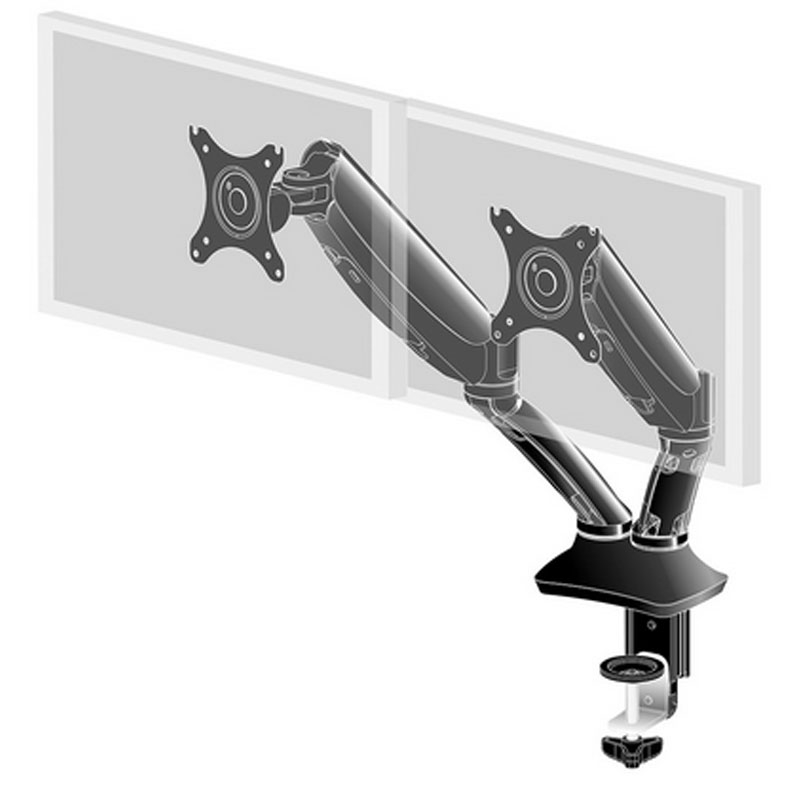Кронштейн для монітора Iiyama DS3002C-B1 для двох моніторів 10-27" Чорний (22631580) - фото 3
