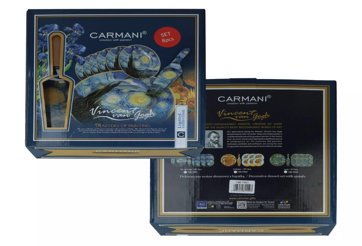Набір десертний Carmani Ван Гог Зоряна ніч блюдо 1 шт./десертні тарілки 6 шт./лопатка 1 шт. (198-7551) - фото 4 Набір десертний Carmani Ван Гог Зоряна ніч блюдо 1 шт./десертні тарілки 6 шт./лопатка 1 шт. (198-7551) - фото 4