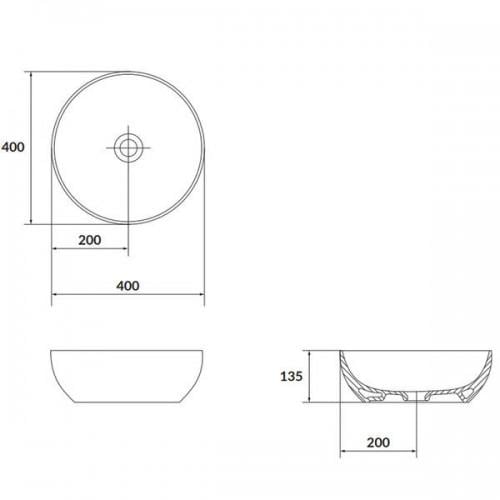 Умивальник на стільницю накладний круглий Cersanit LARGA 40x40 см Синій матовий (K677-050) - фото 4 Умивальник на стільницю накладний круглий Cersanit LARGA 40x40 см Синій матовий (K677-050) - фото 4