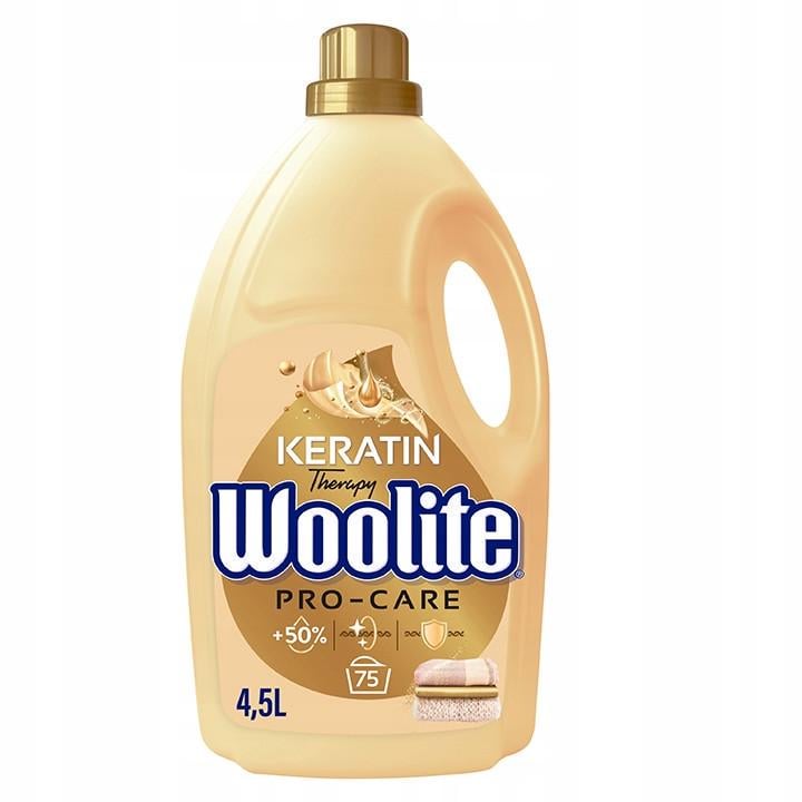 Засіб для прання рідкий Woolite Pro-Care Keratin для білих та кольорових тканин 4,5 л 75 праннів