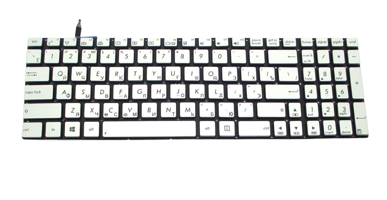 Клавиатура для ноутбука Asus R552 R552JK с подсветкой клавиш матовая (90NB00K1-R31RU0)