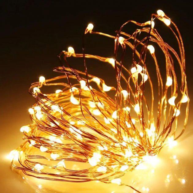 Гирлянда новогодняя Роса 100 LED 10 м Белый теплый Гирлянда новогодняя Роса 100 LED 10 м Белый теплый
