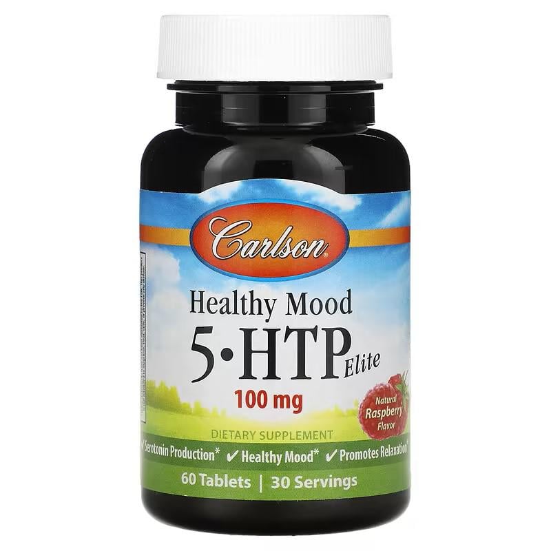 Гідрокситриптофан 5 Carlson Healthy Mood 5-HTP Elite Natural Raspberry 100 mg 60 таблеток