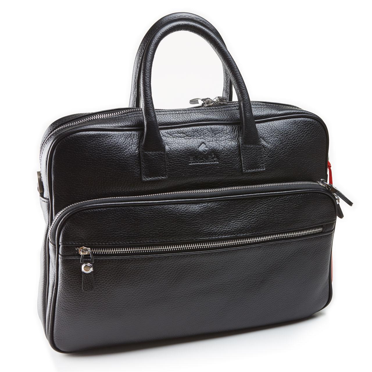Портфель чоловічий eminsa 7008-37-1 з м'якої шкіри Чорний