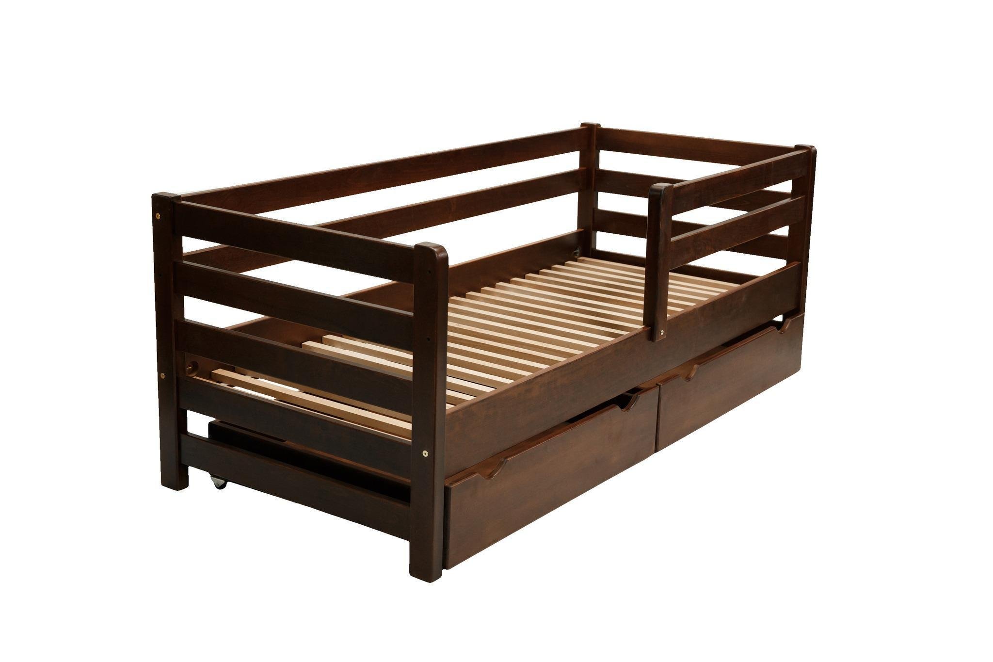 Ліжко підліткове Goydalka Aurora з шухлядою 190x80 см Горіх - фото 1 Ліжко підліткове Goydalka Aurora з шухлядою 190x80 см Горіх - фото 1