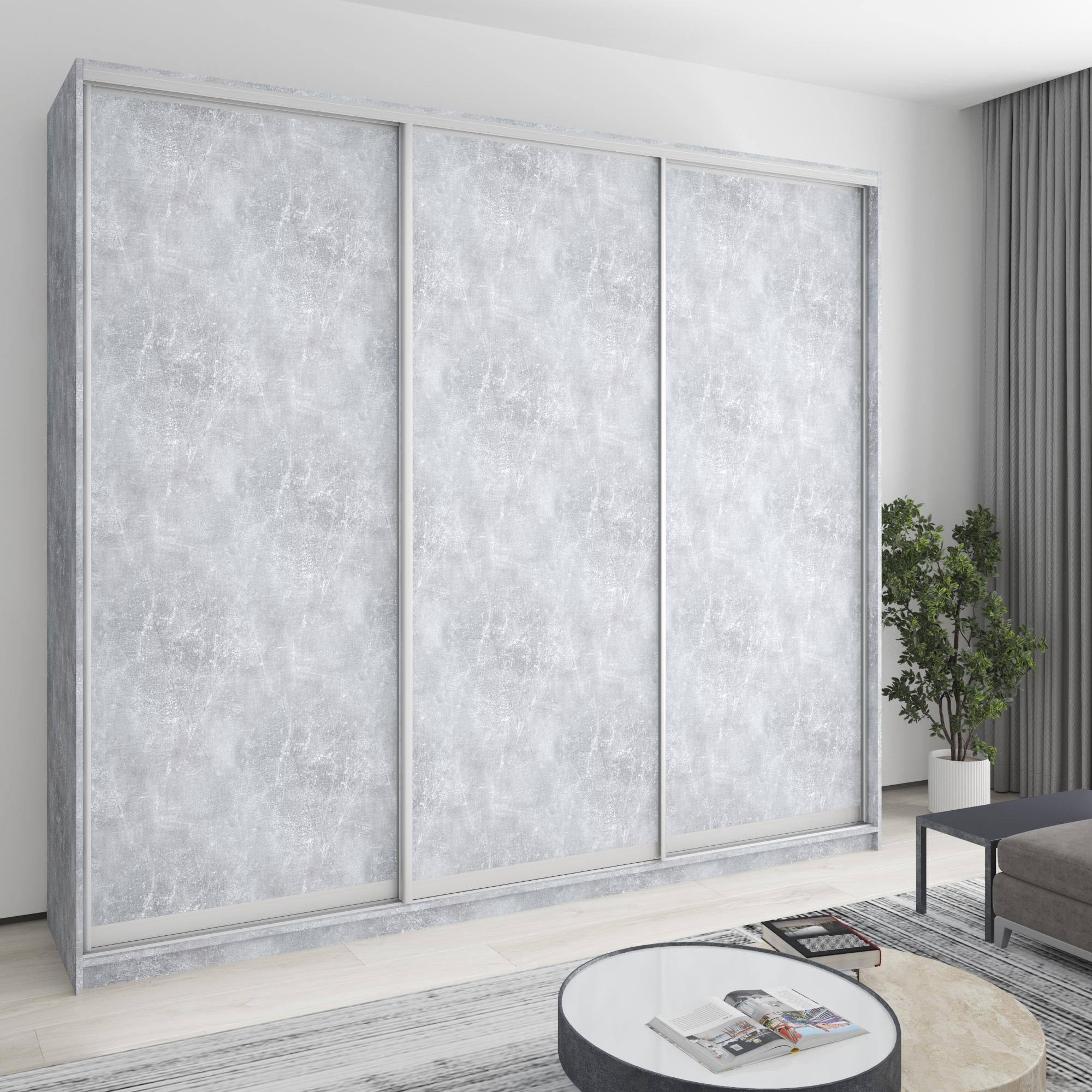 Шкаф-купе трехдверный MebelStar Уни AL 3 ДСП 270x60x240 см Бетон (MBS-1921) Шкаф-купе трехдверный MebelStar Уни AL 3 ДСП 270x60x240 см Бетон (MBS-1921)