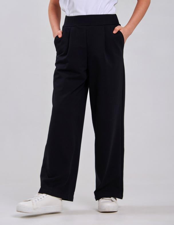 Брюки для девочки Smil стрейч-футер 128 см Черный (115669)