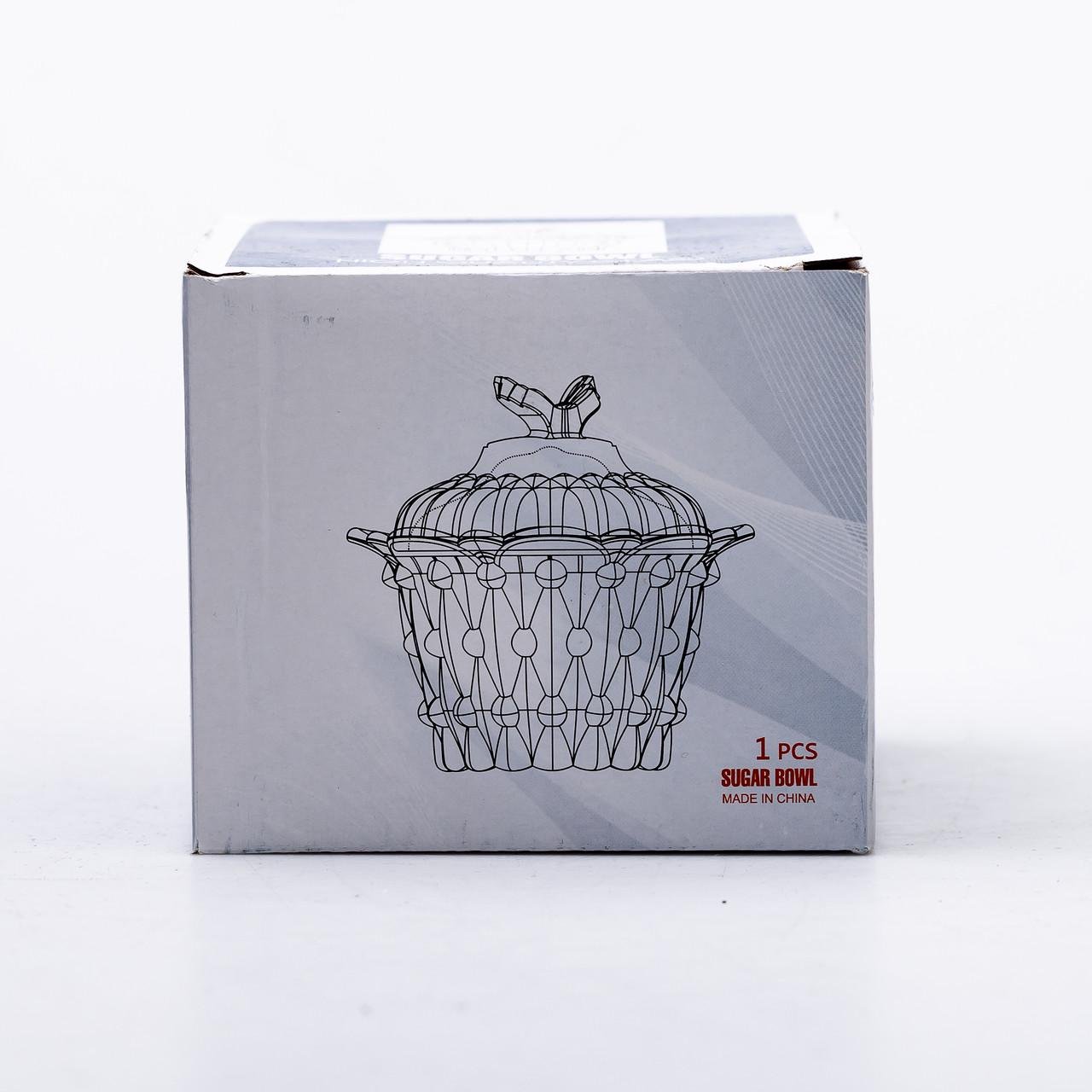 Сахарница стеклянная круглая с крышкой 9 см Прозрачный (6977) - фото 6