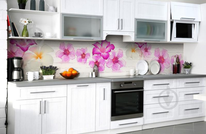 Скинали на кухню Zatarga «Распустившиеся бутоны» 600х2500 мм виниловая 3Д наклейка кухонный фартук