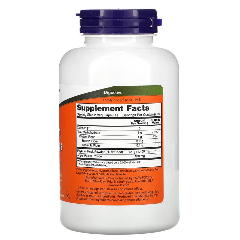 Семян подорожника Now Foods Psyllium Husk Caps шелуха 700 мг 180 капсул (1009417501) - фото 2